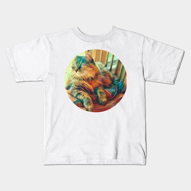 Frisky floppy cat Kids T-Shirt by GoranDesign